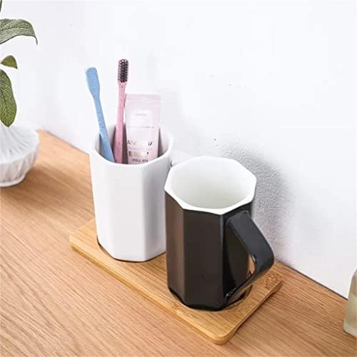 Mmllzel црно -бела чаша за миење садови за миење на уста, двојка керамички пар, чаша за миење постави четка за заби чаша за заби за