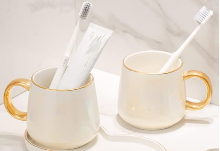 Дубао миење чаша керамичка уста чаша поставена двојка четка за заби за заби за четка за заби
