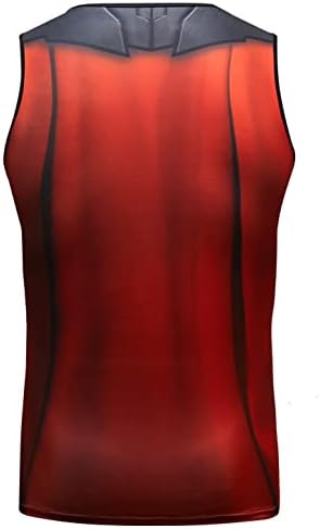 Црвена плима машка мускуларна резервоар со врвни маици без ракави, базени маички ладни суви кошули за компресија кои работат спортски елек