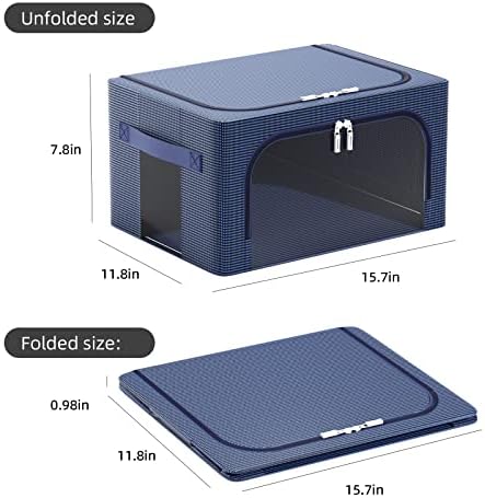 Канти за складирање на ткаенини за стабилноста - Подклопни цврсти кутии за складирање 4 пакувања за облека Организатор Организатор на