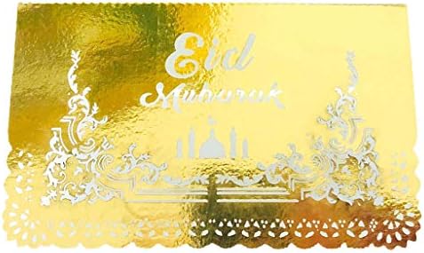 Qksky 100pcs Eid Mubarak Party Hollow Place Card Среќен Рамадан Карем Фестивал покана картичка муслиманска исламска табела Декорација