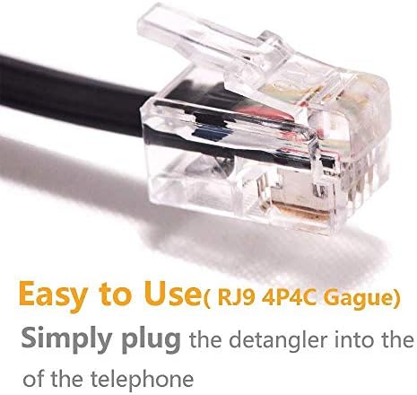 Увитална телефонска телефонска кабела за прицврстувачи, 2 пакувања кабел за прицврстување на кабелот 10ft неоткриен и 2 пакувања анти-тангви