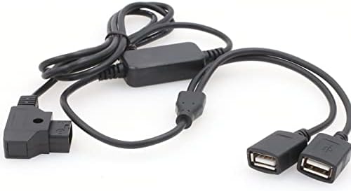 ZBLZGP D-TAP до двојно USB 5V 2A адаптер за напојување за батерија за мобилен телефон со мобилен телефон