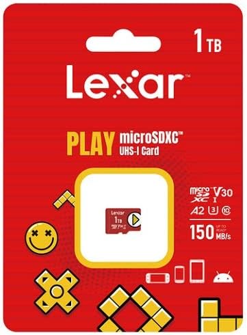 Lexar PLAY 1tb Micro SD Картичка Nintendo Прекинувач Компатибилен Работи Со ПРЕКИНУВАЧ OLED Модел, Прекинувач Lmsplay001t-BNNNG