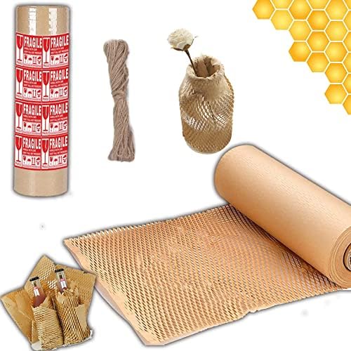 Shoneycomb Пакување Подвижна хартија за завиткување, заштитен материјал за пакување за завиткување за испорака, Крафт хартија 12