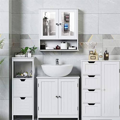 MJWXD дво-врата бања суета кабинет за миење на басен, мултифункционална полица за складирање корпа кујна кујна додатоци за бања