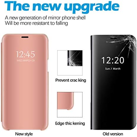 Компатибилен Со Случај Тенок Одговара За Samsung Galaxy Забелешка 10 Плус Телефон Случај Јасна Огледало Флип Покритие Позлата Компјутер