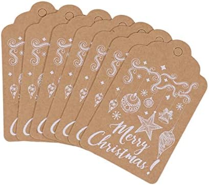 Toyandona Kraft Tags Tags 50pcs Kraft хартија подароци ознаки етикети Божиќни хартиени ознаки за Божиќни подароци пакети ознаки пекари