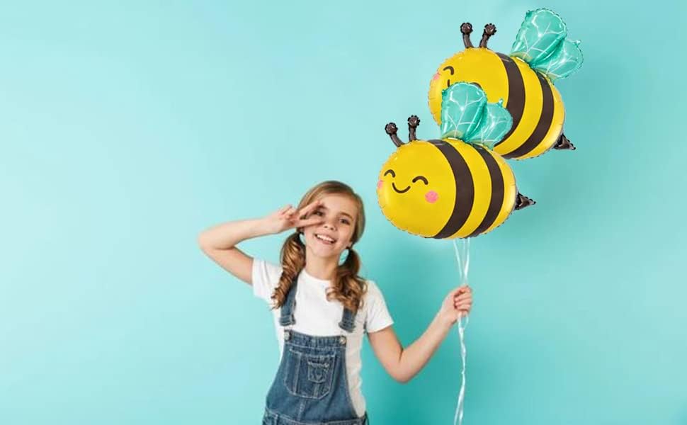 Галаси Прекрасен Пчелен Балон, Голем Балон Со Хелиум Милар, Балон со Бумбари од фолија 32х25 инчи