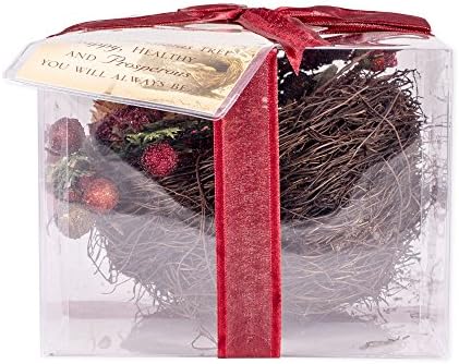 Куќата градина Легенда на Божиќното гнездо гнездо гнездо - Подарок кутија со лента и ознака