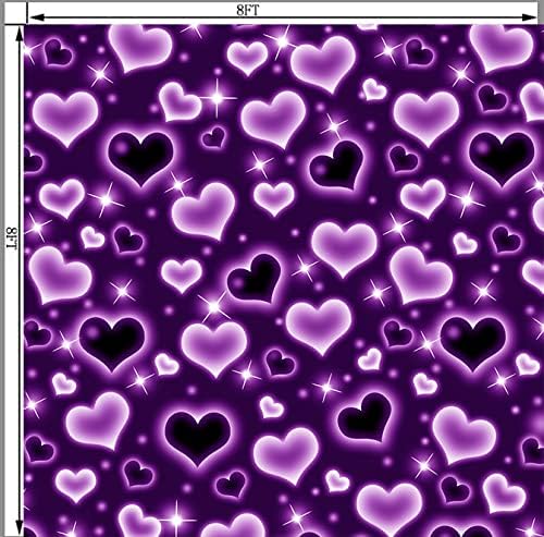 Ticuenicoa 8 € 8ft Срце Почетокот На 2000 Фотографија Позадина Среќен Денот На Вљубените Позадина Виолетова Срце Роденден Невестински