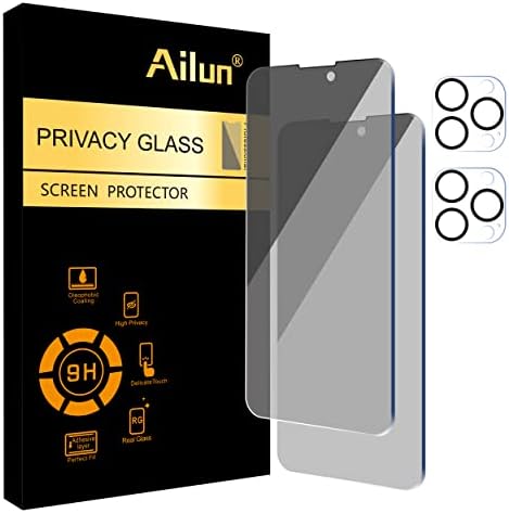 Ailun 2 Пакет Заштитник На Екранот За Приватност за iPhone 14 [6.1 инчи] + 2 Пакет Заштитник На Објективот На Камерата, Анти Шпионски Приватен