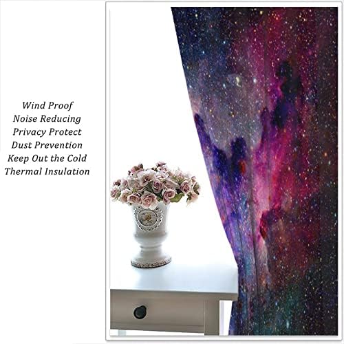 Надворешен простор Затемнување завеси шарени starвездени небо галакси универзум виолетова уметност печатење за деца момчиња девојки спална соба
