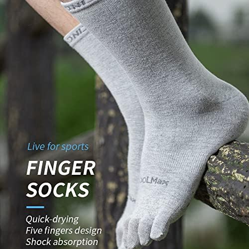 Yougle Aonijie Ultra-тенки атлетски пети чорапи за мажи и жени CoolMax Пет прсти што трчаат екипаж чорапи влага за губење на чорапи