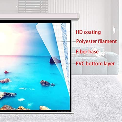 KXDFDC Екран за моторизиран проектор 60-84 16: 9 wallиден монтиран мат бел екран за проекција со далечински управувач со активирање 12V за домашно