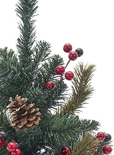 Курт С. Адлер 18-инчни црвени бобинки и злато Пинеконе елка, мулти