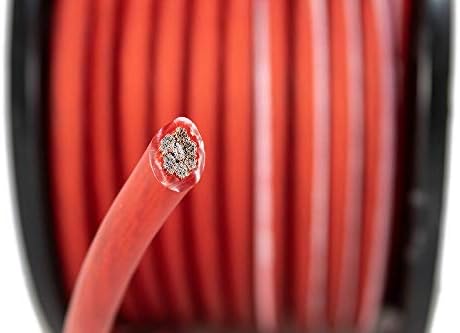 4 AWG 10ft црвена + 10ft црна моќна жица кабел бакарна мешавина вистинска AWG GA