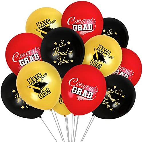 Богатства надарени црвени балони за дипломирање 12 пакувања - материјали за дипломирање - Класа за украси за дипломирање од 2023