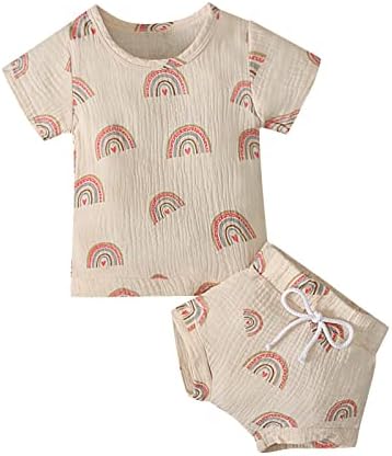 Бебе кукли чевли Деца девојчиња момчиња кратки ракави летни печатени маички врвови шорцеви облеки облеки облеки поставени 3y нов сет за подароци