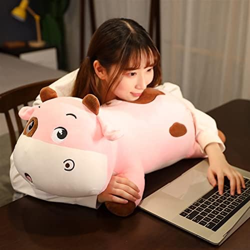 Jеј yyds симпатична лежечка крава кадифен играчка полнета смешна животинска крава за спиење деца девојче мека перница