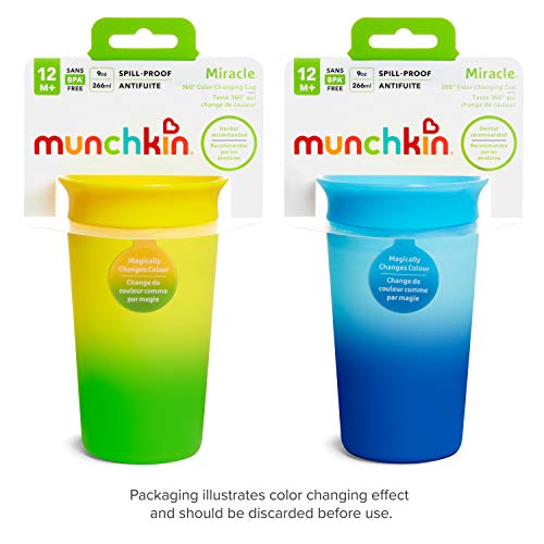 Munchkin® Miracle® 360 Боја Менување На Sippy Чаша, 9 Унца, 2 Пакет, Сина/Жолта