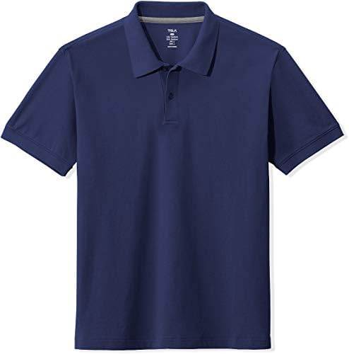 TSLA 1 или 2 пакувања машка памучна пика поло, кошули, класични вклопувани со кратки ракави солидни обични кошули, перформанси за