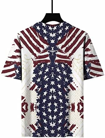 Comigeewa шарена кошула за бранч за дами кратки ракави екипаж на американска starвезда starвезда графички блузи кошули тинејџерска девојка 2023 4R