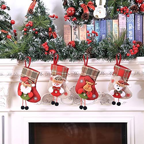Дамки стакло птици прозорец виси Дедо Мраз виси чорапи бонбони за бонбони, куќи за дрвја, мини порибување декор Божиќ Божиќ, украсен декоративен