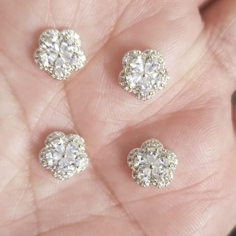 50 парчиња декорации за накит за 3Д нокти метални шарми камења за накит за уметност на нокти циркон кристален маникир циркон дијамантски шарми,