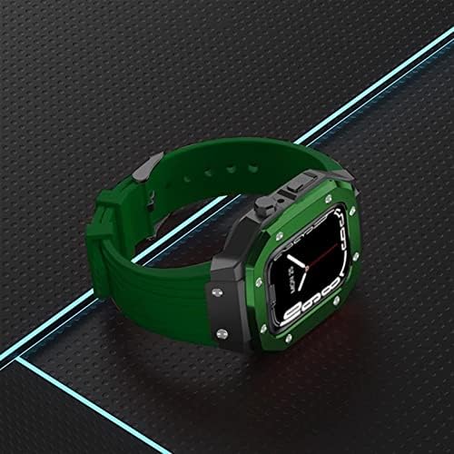 Dyizu легура за часовници за часовници за лента за опсег на Apple Watch Band 7 45mm Луксузен метал гума од не'рѓосувачки челик модификација
