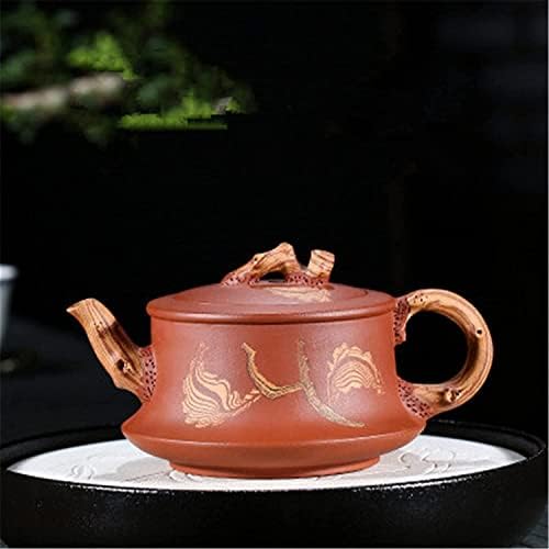 Чајник 280ml виолетова глина чајник рачно изработен јасен цемент доцна есен со две бои изопачени глинени чај чај поставени чајници