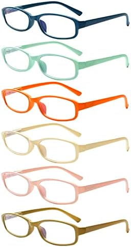 Norperwis 6 пакет дами читајќи очила за жени сина светлина блокирање на пролетни шарки модни очила за очила за жени