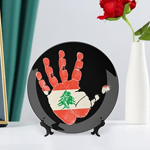 Либанско знаме палма за палма коска Кина Декоративна чинија Керамички плочи занает со приказ за украси за домашни канцеларии
