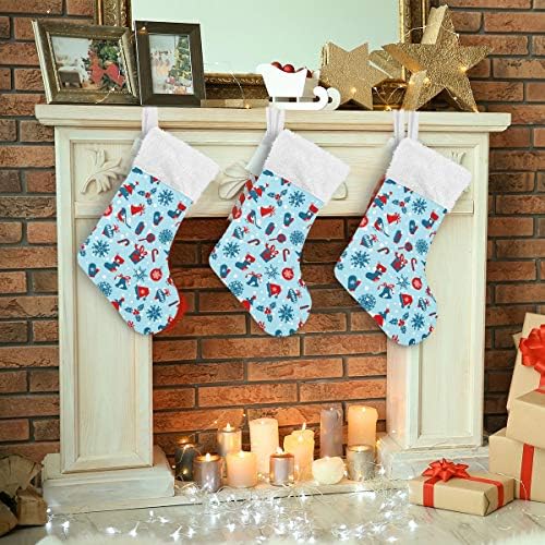 Божиќни чорапи Божиќни снегулки Класични персонализирани големи декорации за порибување за семејни сезонски празници Декор 1 пакет,