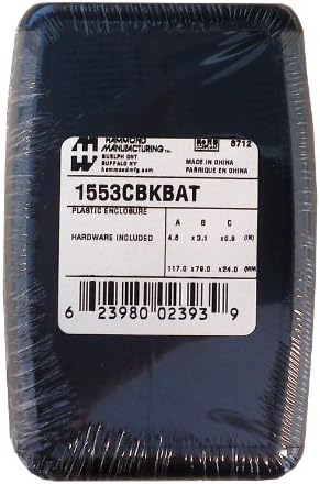 Хамонд 1553цбкбат Црни СТОМАЧНИ Пластични Батерии Рачно Држено Куќиште Со Сиви Меки Странични Рачки-Инчи мм