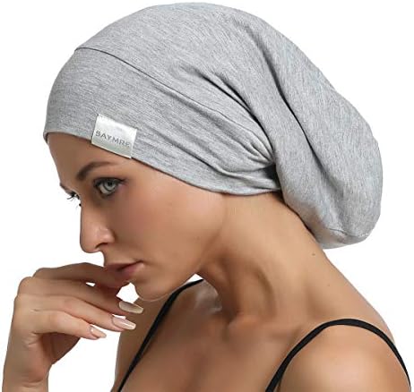 Saymre Satin обложен хауб, свиленкаста коса обвивка за голема капа - прилагодлива beanie slouchy капи за капаци за жени со виткана долга коса