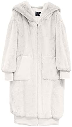 Prdecexlu тунична обична палта Womenените зимски целосен ракав излегуваат со џебови со џебови со мека удобна цврста боја дебела дебела