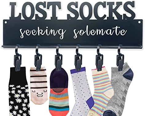Изгубени чорапи знак за перење, украси за перење и додатоци за перење алишта, организација на метални алишта со 6 клипови, изгубен