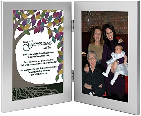 Поезиски подароци четири генерации дрво на животот, голема баба, баба, мамо, дете, додадете 4x6 инчи фотографија