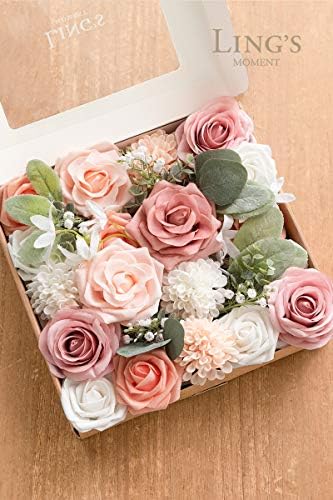 Моментот На линг Вештачко Цвеќе И Зеленило Комбинирана Кутија Поставена ЗА САМОСТОЈНО Руменило Розова Свадба Букет Централни Парчиња Цветен Аранжман