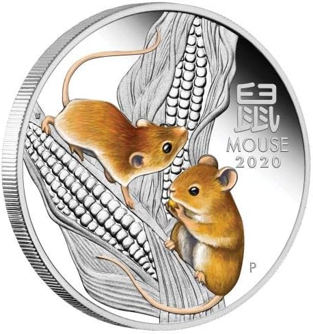 2020 Австралиски Хороскопски Стаорец Кој Краде Пченка Сребрена Комеморативна Монета Занает Генгзи Годишна Монета
