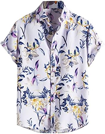 Машка хавајска кошула Брза сув тропски алоха кошули кратки ракави плажа празнични обични кошули блузи врвови