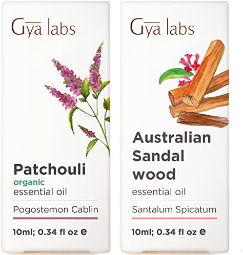 Органско есенцијално масло за пачули за дифузер и австралиски есенцијални масла од сандалово дрво за сет на дифузер - чисто