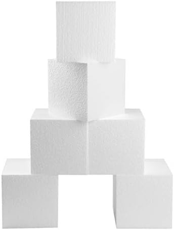 Блок за пена од Silverlake занаетчиска пена - 6 пакет од 6x6x6 EPS полистирен коцки за занаетчиство, моделирање, уметнички проекти