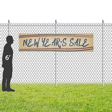 CGSignLab | „Новогодишна продажба -Нонсталгија ленти“ Винил банер отпорен на ветер, винил банер | 8'x2 '