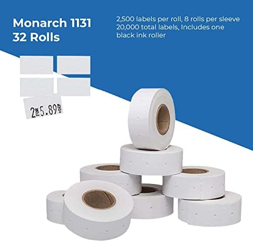 Монарх 1131 Едно -линиски бели етикети - 32 ролни