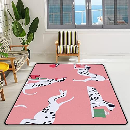 Tsingza Soft килим со големи површини, симпатична подарок за кучиња Далматијан, удобен затворен тепих, бебе игра душек за дневна соба
