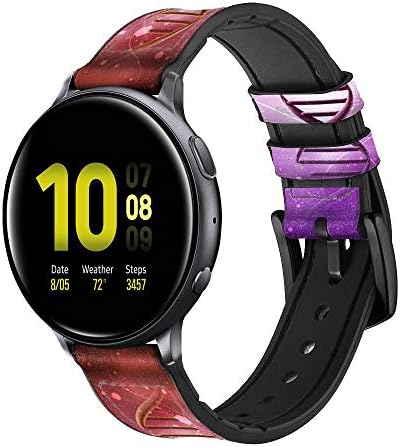 CA0375 DNA Genetic Code Leather & Silicone Smart Watch Band Strap за Samsung Galaxy Watch, Watch3 Active, Active2, Gear Sport, Gear S2 класична