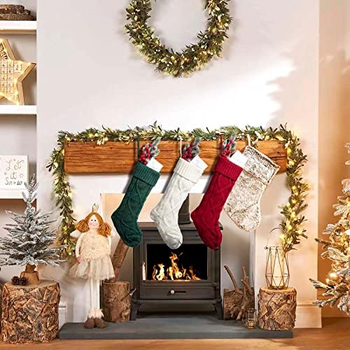 Boelery Personalized 1PCS Божиќни чорапи 18,5 , обичај голем кабелски плетен декорација на домашни забави, Божиќ за подароци празник за семејство