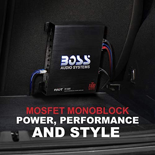 Boss Audio Systems R1100M Riot Series Car Audio Subvoofer Amplifier - 1100 High Output, Monoblock, Class A/B, 2/4 Ohm стабилни,